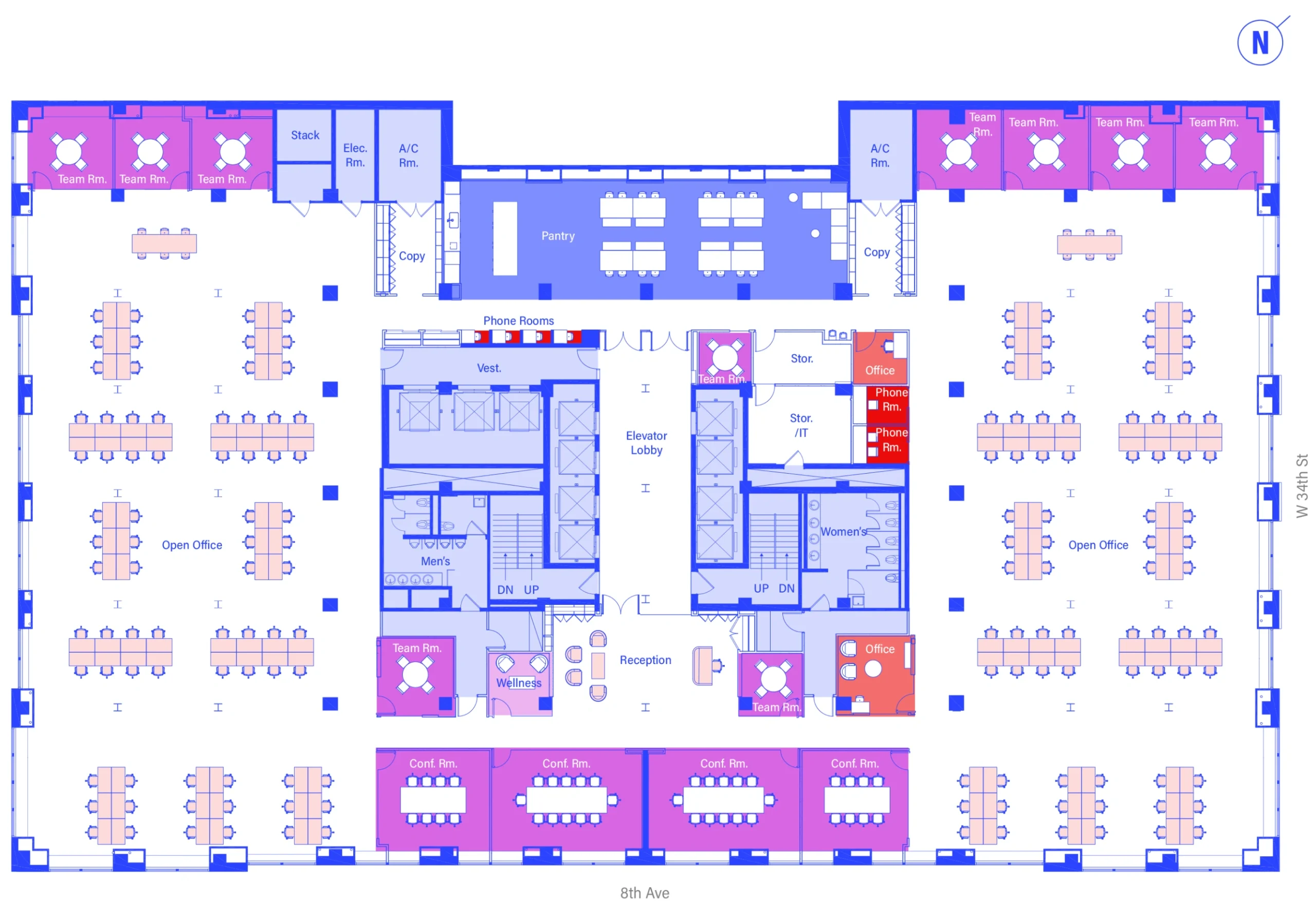 6th floor office floorplan blueprint
